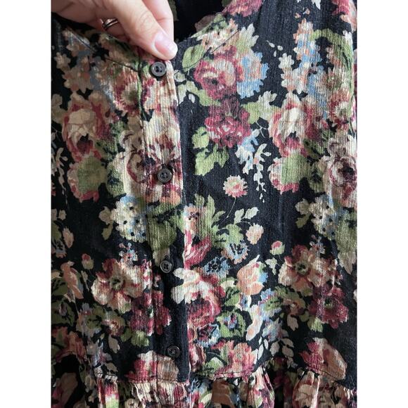 Ralph Lauren Women Tunic Top Mini Dress Size Large Pocket Floral V Neck Cottage - Picture 7 of 8